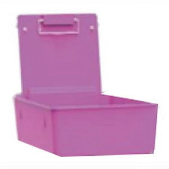 Dental Lab Plastic Lab Work Pans w/ Metal Clip Size 7.5" x 6" x 8.5" 12/pk Pink