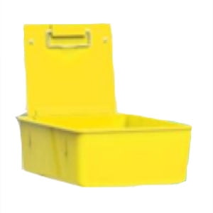 Dental Lab Plastic Lab Work Pans w/ Metal Clip Size 7.5" x 6" x 8.5" 12/pk Yellow