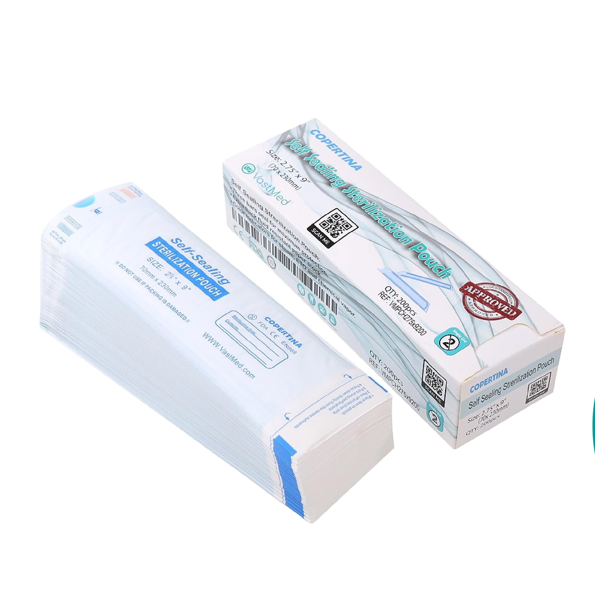 Dental Medical Grade COPERTINA Self Seal Sterilization Pouches with