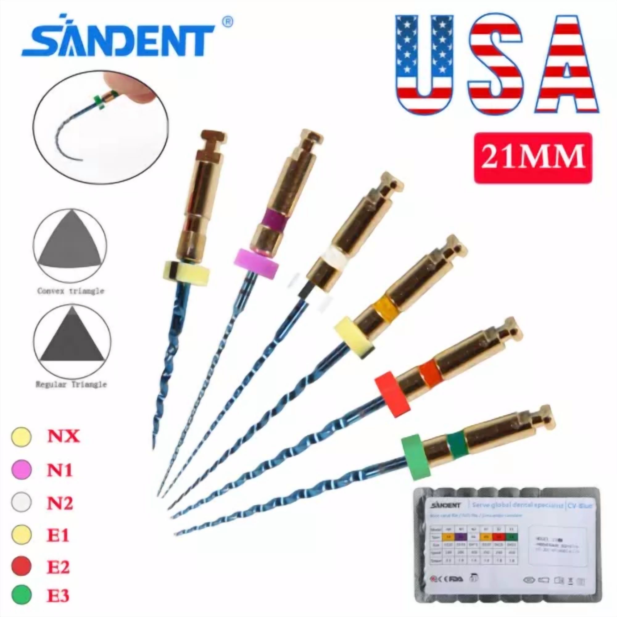 Lot De 6 Fichiers Rotatifs Dentaires NiTi Super Files 25mm - Pour Moteur Endodontique