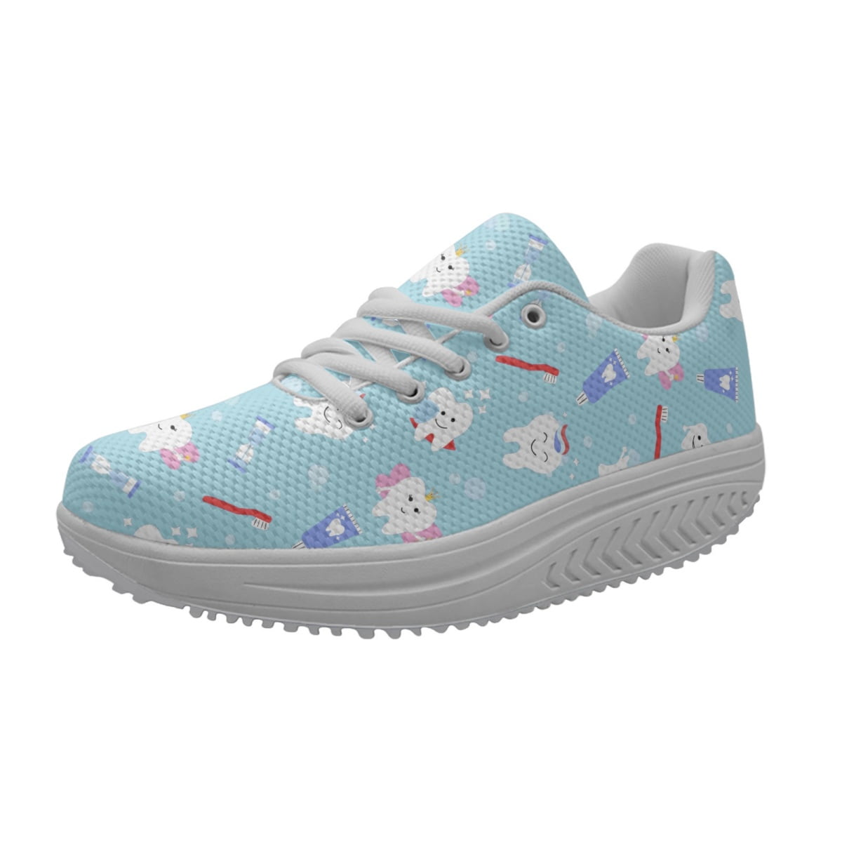 Dental Nurse Footwear Blue Kawaii Tooth Cartoon Medical Shoe Sneakers