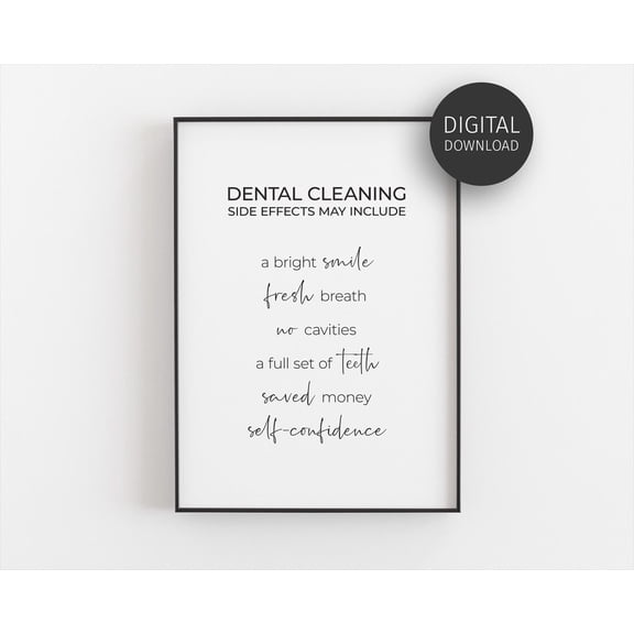 Dental Office Decor, Dental Cleaning Poster, Wall Art For New Dentist, Dental Clinic Waiting Room Poster, Dentistry Gift Home Decor, 24x36 UNFRAMED