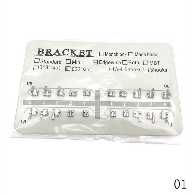 Dental Orthodontic Edgewise Metal Brackets Braces 345Hooks/3Hooks/No Hook  U6I9