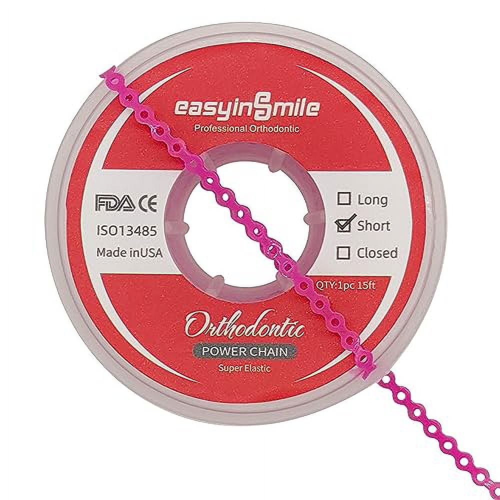 Dental Orthodontic Spool Elastic Rubber Band Power Chains (Short