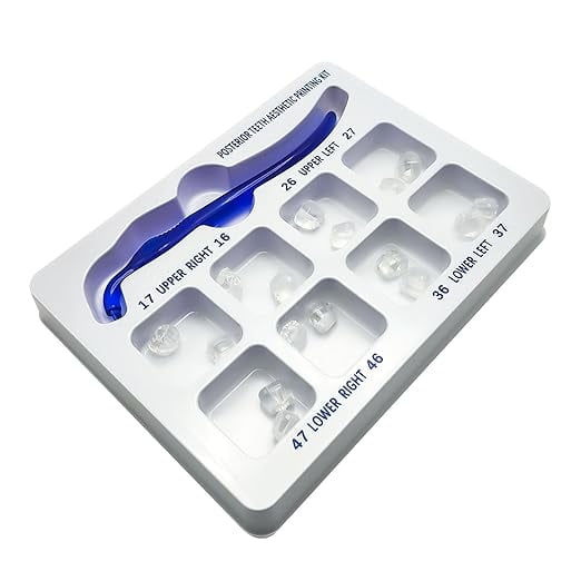 Dental Posterior Teeth Aesthetic Printing Kit, Temporary Tooth Repair Kit for Missing Broken Teeth Rubber Dental Filling Restoration Tool.