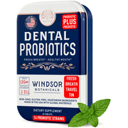 Dental Probiotics for Teeth and Gums - 3BN CFU Lactobacillus Salivarius Acidophilus Casei Tablets - Oral Probiotics for Mouth Bad Breath Treatment for Adults - 45 Chewable Dental Probiotic in a Tin