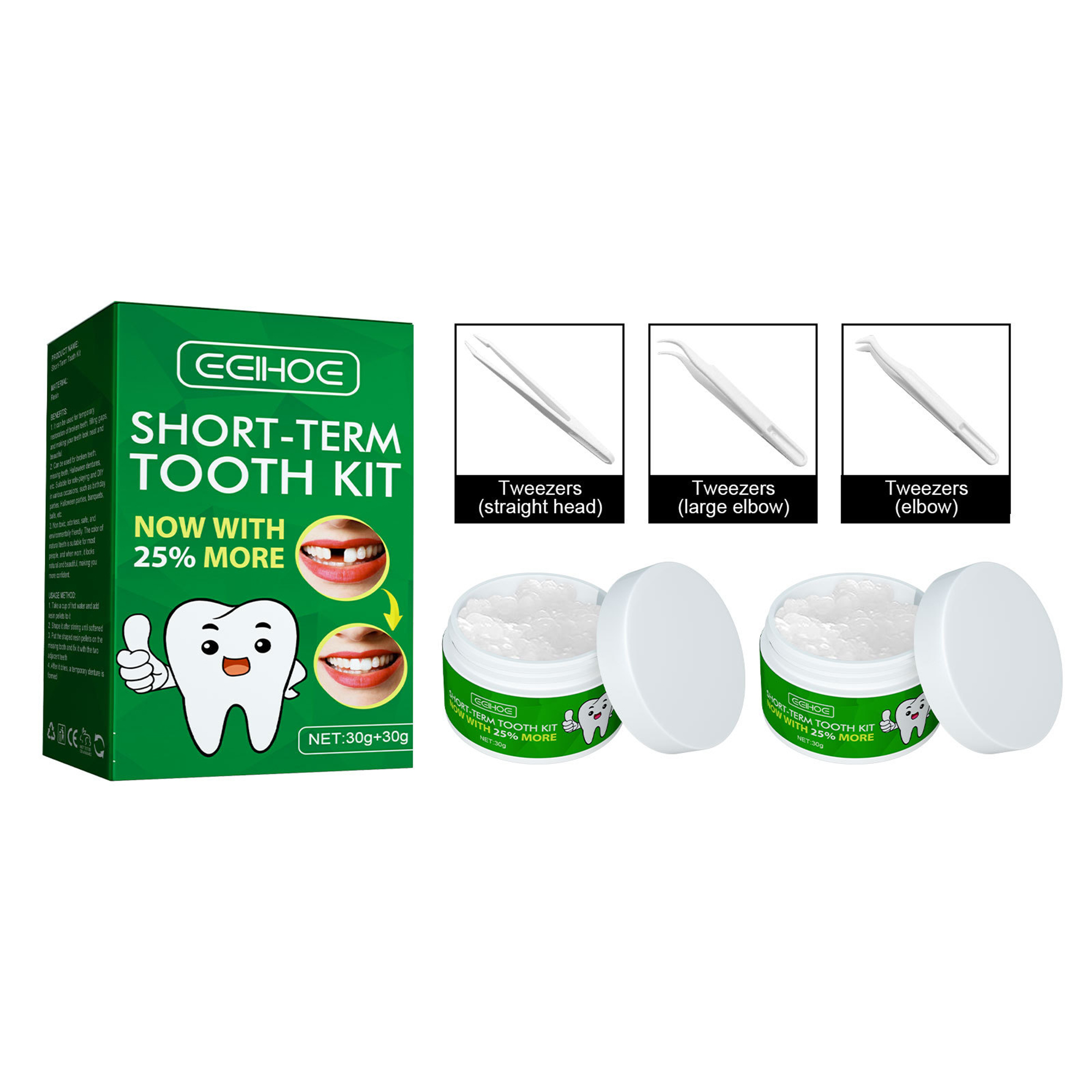 Dental Repair Kit Missing or Broken Tooth Gaps Broken Teeth Filled
