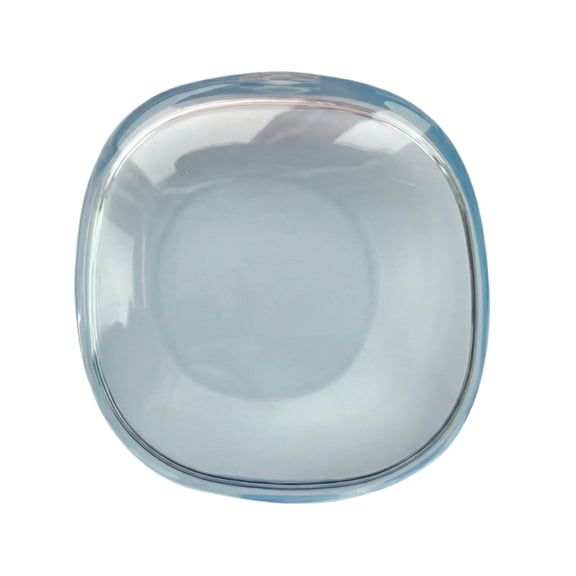 Dental Retainer Case, Portable Denture Cleaning Box with Light Blue Compact Design, 1 Pack Travel Orthodontic Retainer Holder for False Teeth Mouth Guards Aligners Cleaning and Storage On The Go