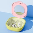 thumbnail image 1 of Dental Retainer Storage Box with Mirror | Portable Braces Case for Travel | Waterproof & Dustproof Plastic Container for Invisible Aligners, Dentures, or Small Accessories | Compact 8.7x8.4x3cm Size, 1 of 6