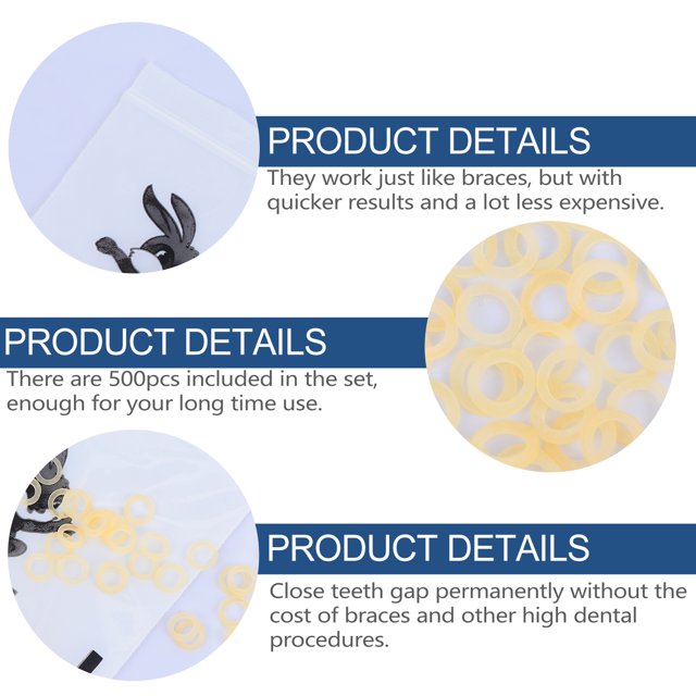 Dental Rubber Bands 500Pcs Dental Rubber Bands Orthodontic Gap Teeth