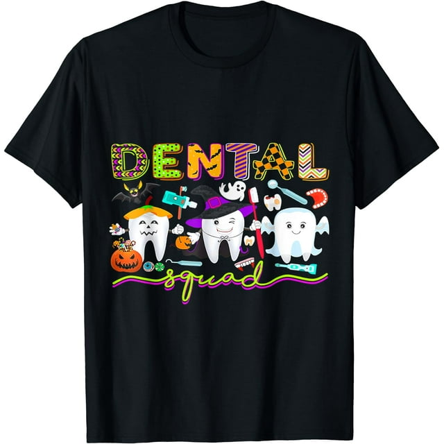 Dental Squad Dentist Witch Halloween Boos Crew Costume TShirt