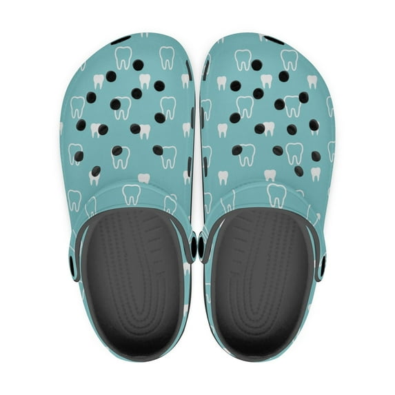 Dental Theme Black Sole Clog Shoes