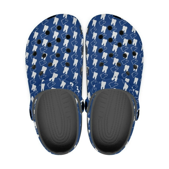 Dental Theme Black Sole Clog Shoes