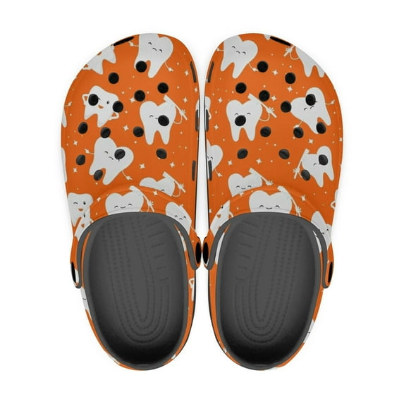 Dental Theme Black Sole Clog Shoes
