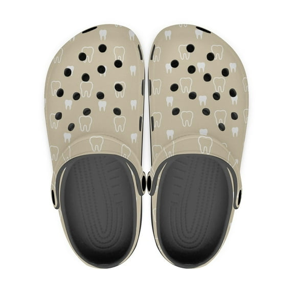 Dental Theme Black Sole Clog Shoes