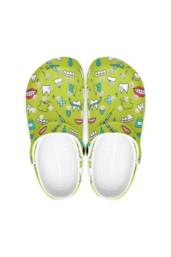 Dental Theme White Sole Clog Shoes