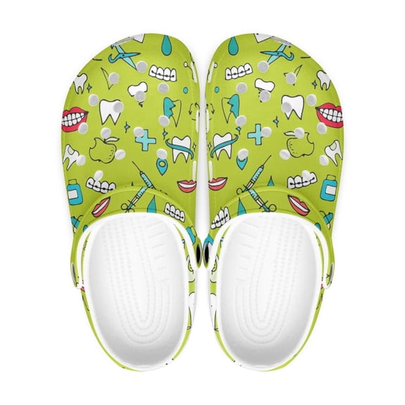 Dental Theme White Sole Clog Shoes