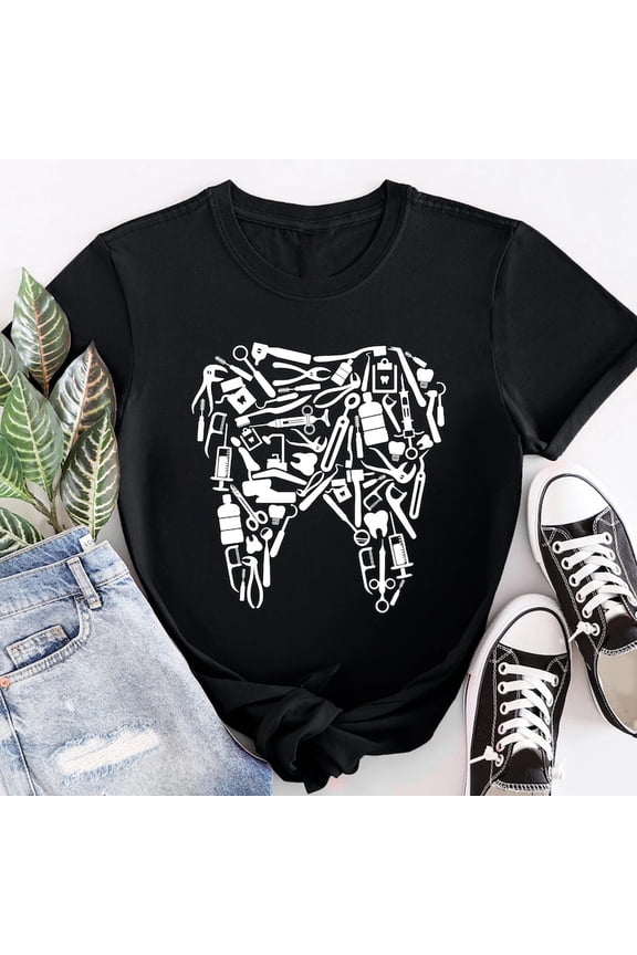 Dental Tooth Shirt, Dentist Gift, Dentist Shirt, Dental Hygienist Shirt, Dental Assistant Tee, Dental Student Gift Tshirt All Size S-5XL