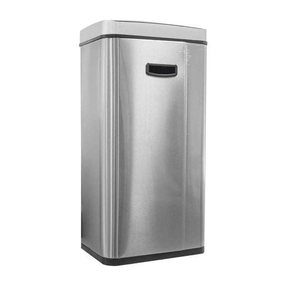 Dental Touchless 13 Gallon Stainless Steel Automatic Trash Can Remove Odor, Sensor Kitchen Garbage Bin - SensiBin silver
