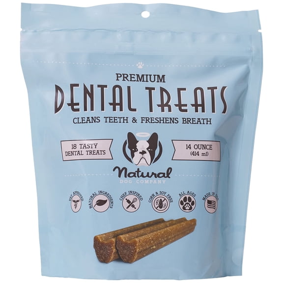 Natural Dog Company Dental Treats for Dogs, Count of 18