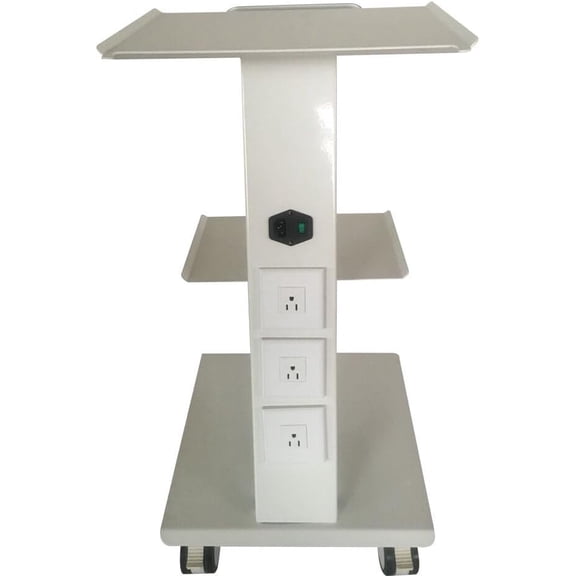 Dental Trolley, 3 Layers Mobile Dental Trolley Cart Dental Rolling Mobile Tool Table Serving Cart with Foot Brake & Wheels, Portable Lab Trolley Built-in Socket Rolling Dental Trolley Equipment
