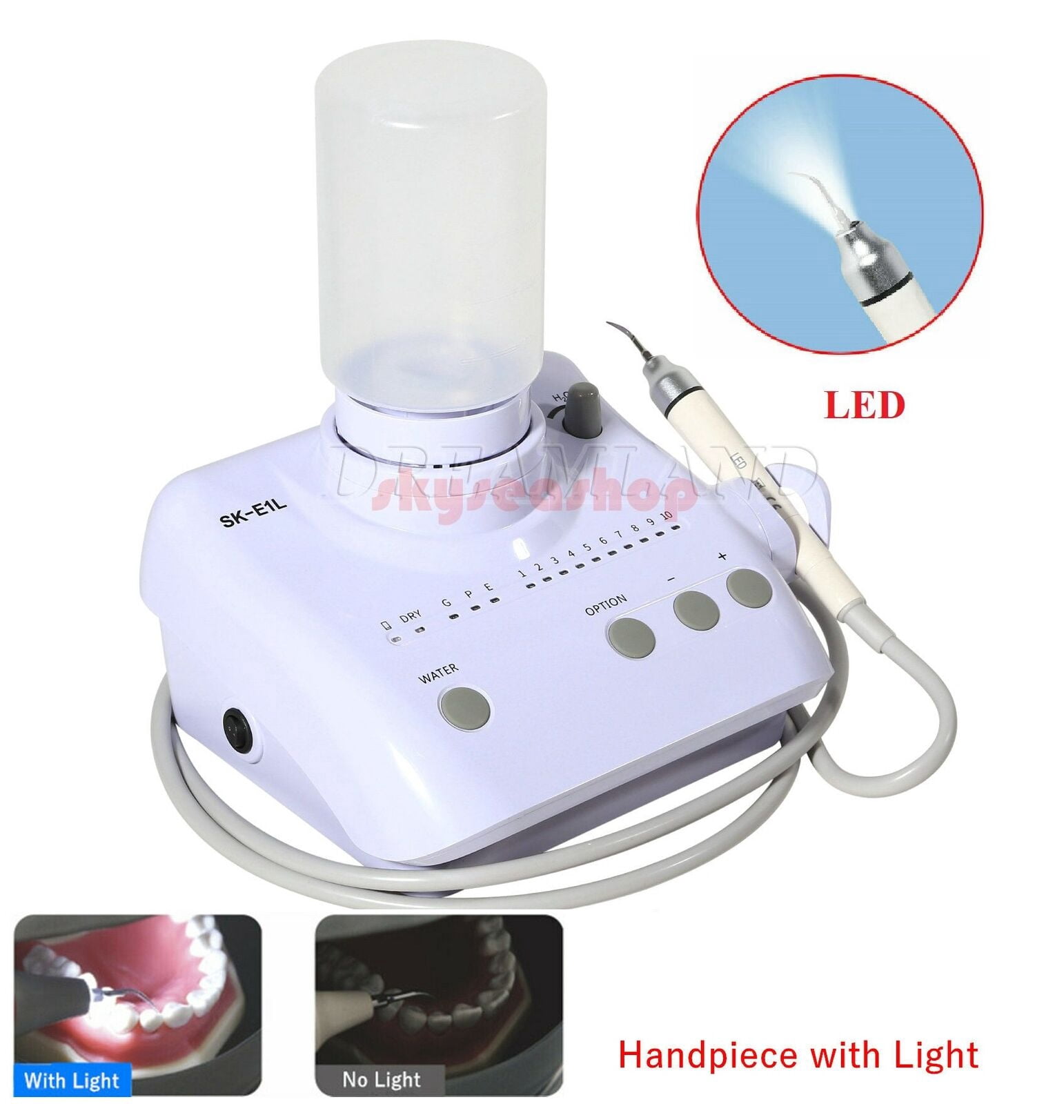 Dental Ultrasonic Scaler & LED Fiber Optic Handpiece fit EMS Self Water Supply Dental Scaler Dentist