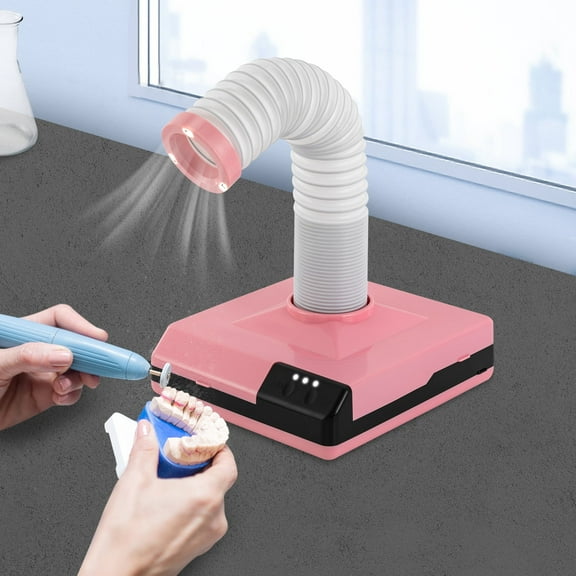 Dust Collector Dental Fan Vacuum Cleaner Dental Lab Nail Art Manicure Dust Clean Tool 60W Pink