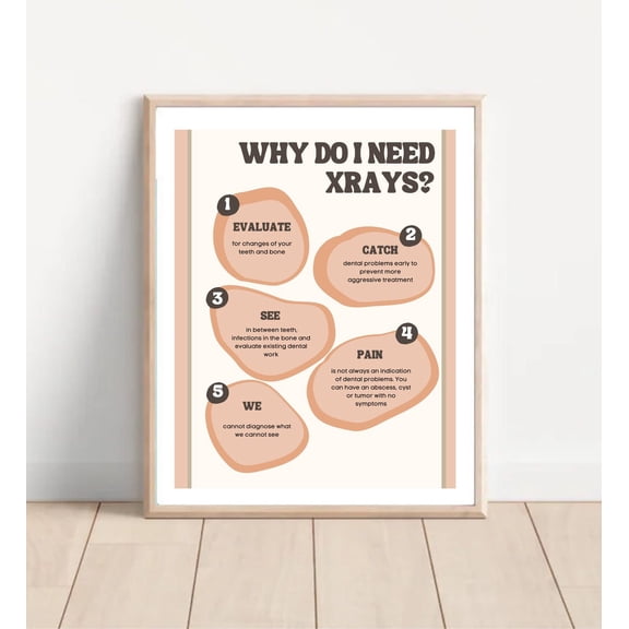 Dental X-Rays Educational Wall Art Print, Unframed Paper Poster 11x14in