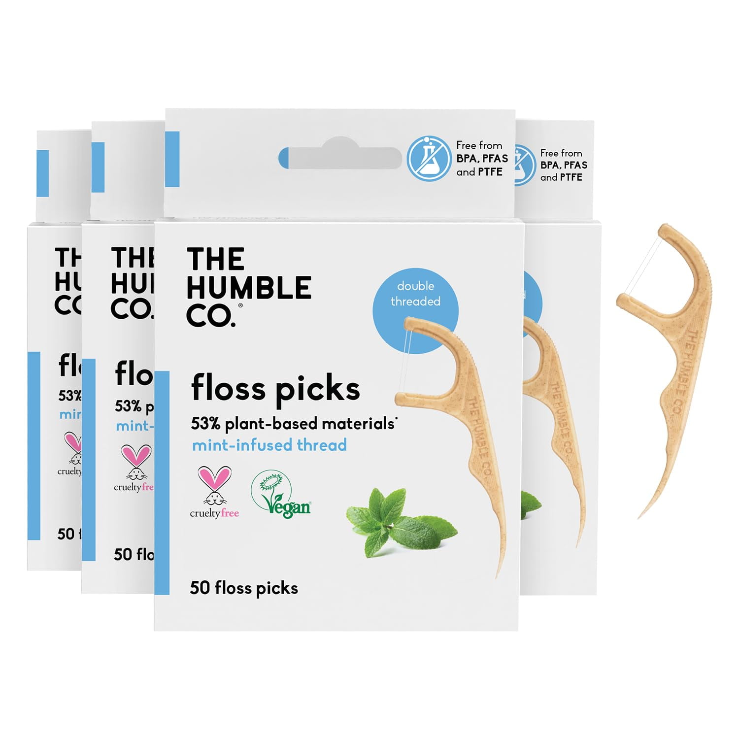 Dental floss picks (200 pieces) offer excellent oral care, dental hygiene and gum health. (Charcoal, double thread)