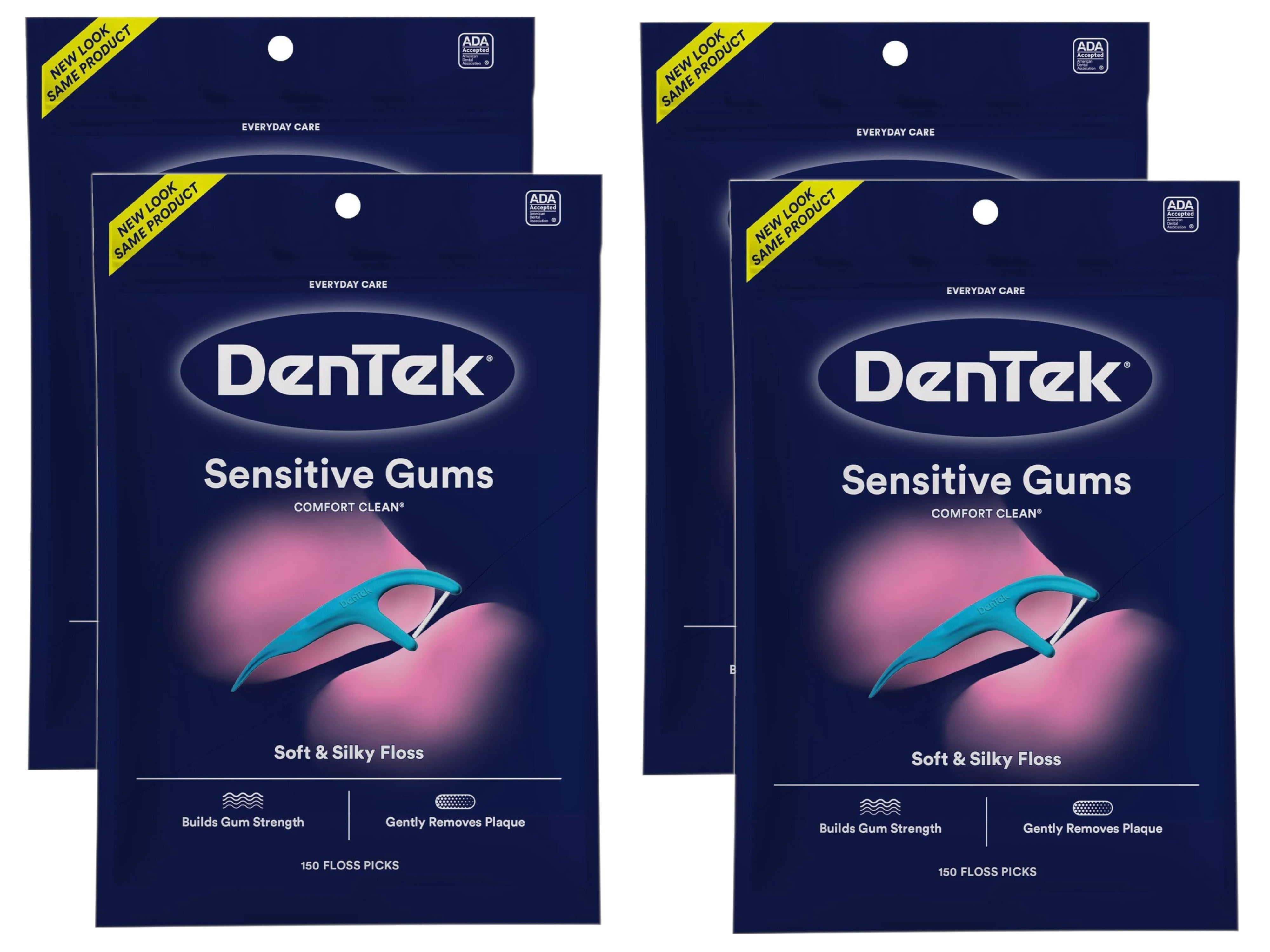 Dentek Comfort Clean Floss Picks Fresh Mint 150 Count (2 Pack) - Pack Of 2