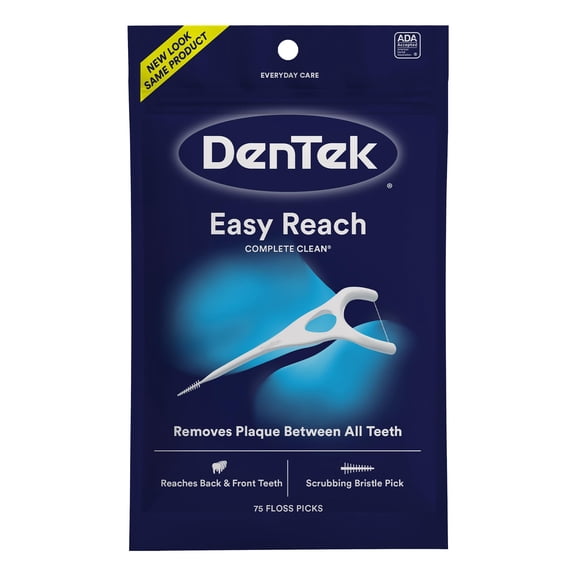 Dentek Complete Clean Floss Picks | Removes Food & Plaque | 75 Count - Pack Of 2