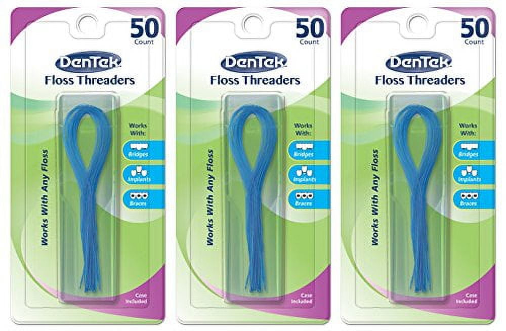 Dentek Floss Threaders for Bridges and Braces, 50 Count (3 Pack ...