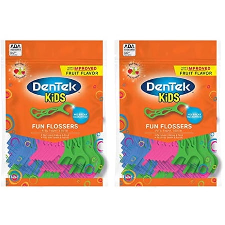 Dentek Kids Fun Flossers Wild Fruit | 75-Count Floss Picks