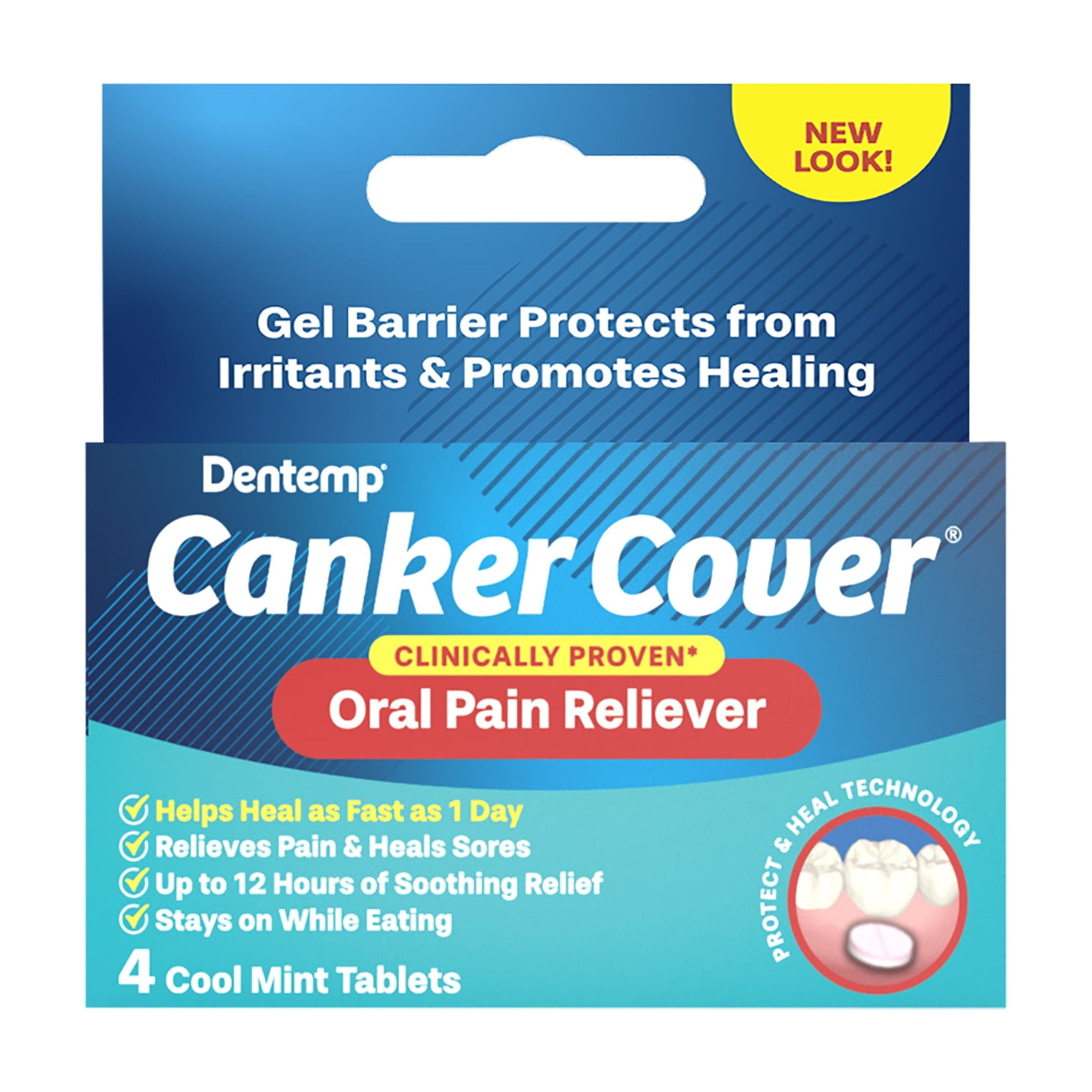 Dentemp Canker Cover - Canker Sore Medicine Pain Reliever, 4 Count