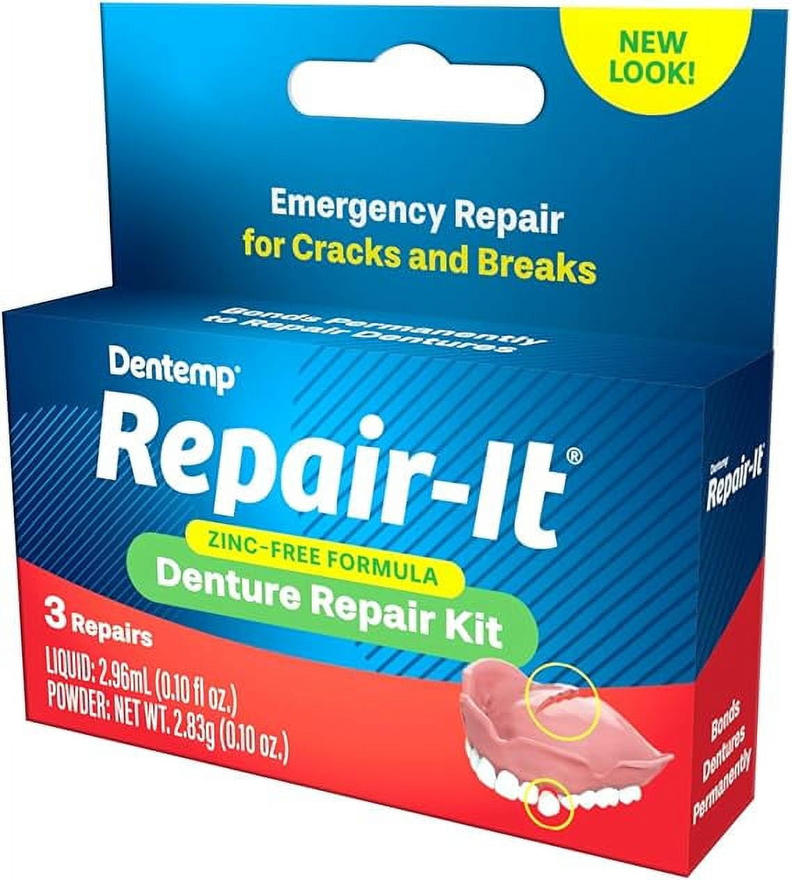 Dentemp DOC REPAIRIt Denture Repair Kit 3 Repairs/Box ( 3 BOXES ) red