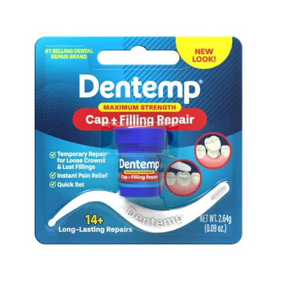 Dentemp O.S. One Step, Caps and Fillings Repair, 14 Repairs - 2.64 grams