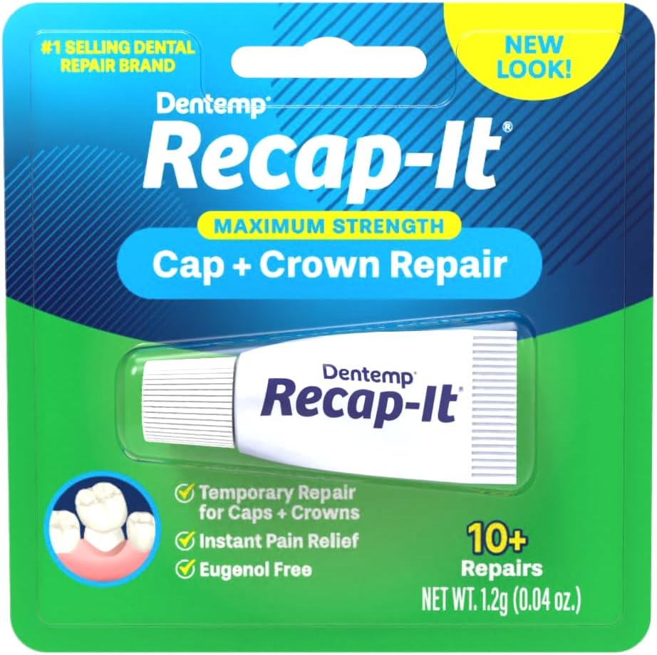 Dentemp RecapIt Cap and Crown Repair Dental Kit Fast Acting Formula