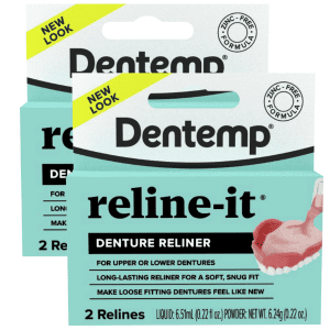 Dentemp Reline-it Denture Reliner kit, 2 Pack 4 Total Relines