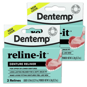 Dentemp Reline-It - Advanced Formula Reline-It Denture Reliner - Denture Kit to Refit and Tighten Dentures for Both Upper & Lower Denture - 4 count (Pack of 2)