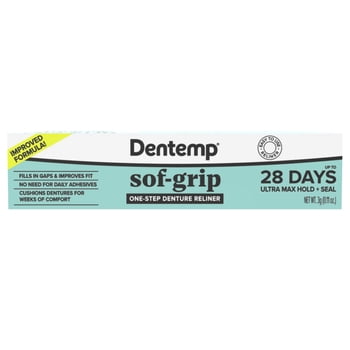 Dentemp Sof-Grip One-Step Denture Reliner 3g – Long Lasting Denture Repair for Loose Fitting Dentures