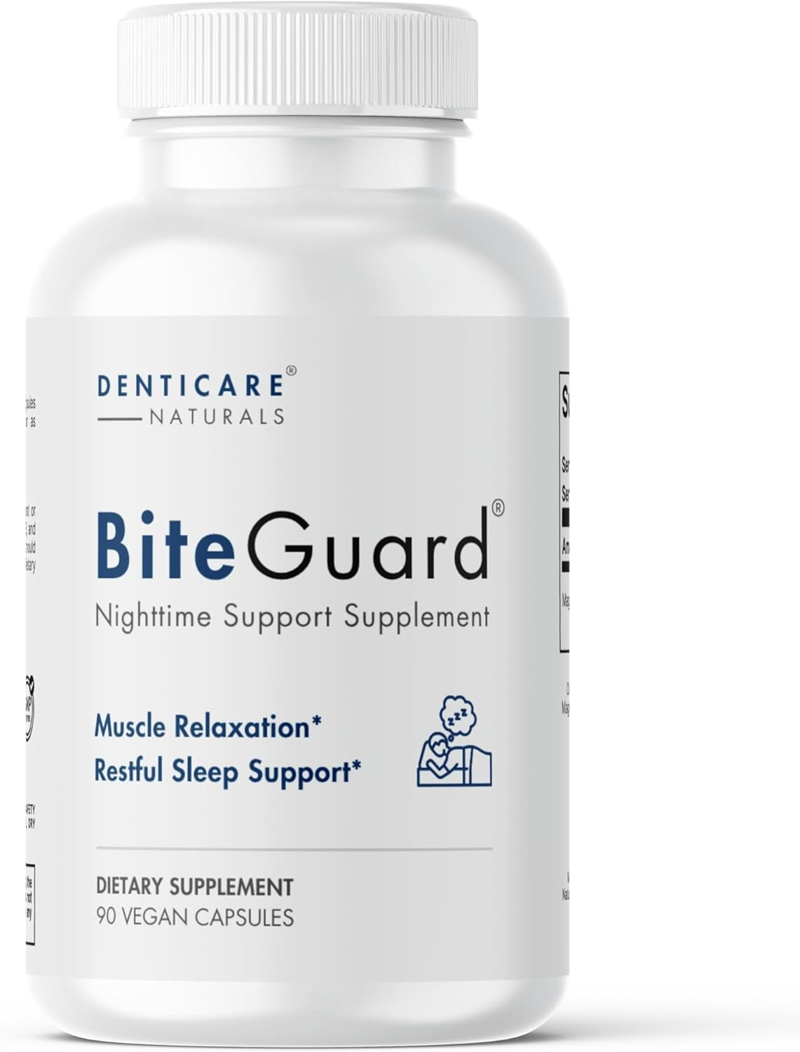 Denticare Bite-Guard for Teeth Grinding & Clenching, Calms Jaw with Magnesium - 90 Capsules (Non-GMO, Vegan)