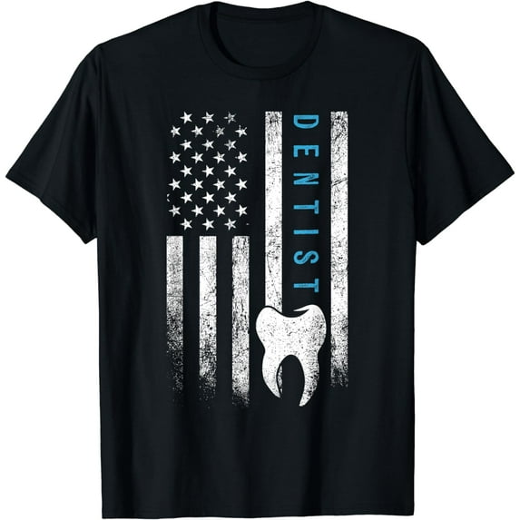 Dentist American Flag Design Dental T-Shirt