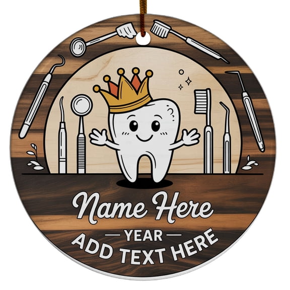 Dentist Ceramic Christmas Ornament, Funny Teeth Christmas Ornament 2025 Gift for Santa's Favorite Dentist Dental Assistant Hygiene Men Women