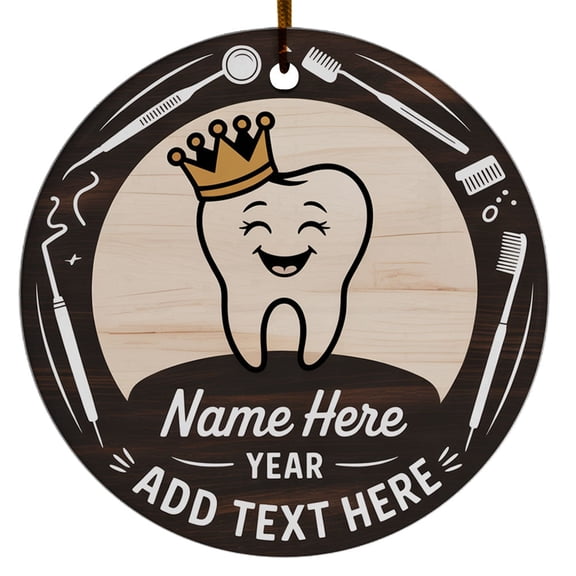 Dentist Ceramic Christmas Ornament, Funny Teeth Christmas Ornament 2025 Gift for Santa's Favorite Dentist Dental Assistant Hygiene Men Women