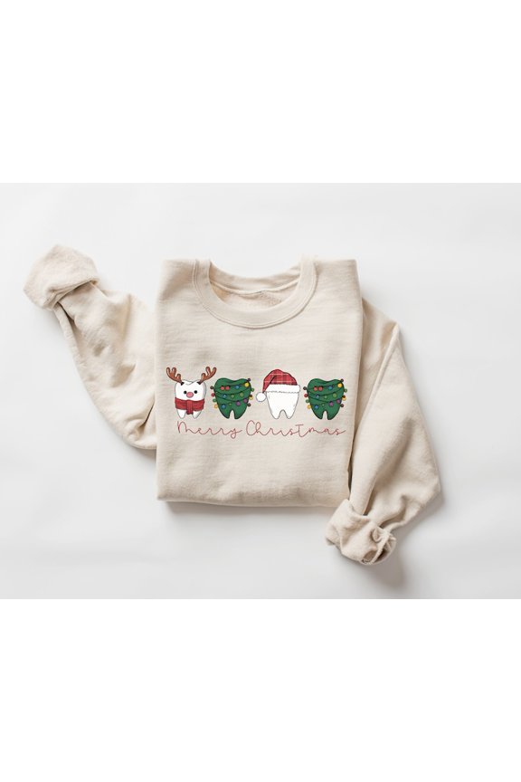 Dentist Christmas Sweatshirt, Dentist Christmas Gift, Christmas Teeth Sweater, Christmas Tooth Shirt, Xmas Crewneck for Dental Assistant