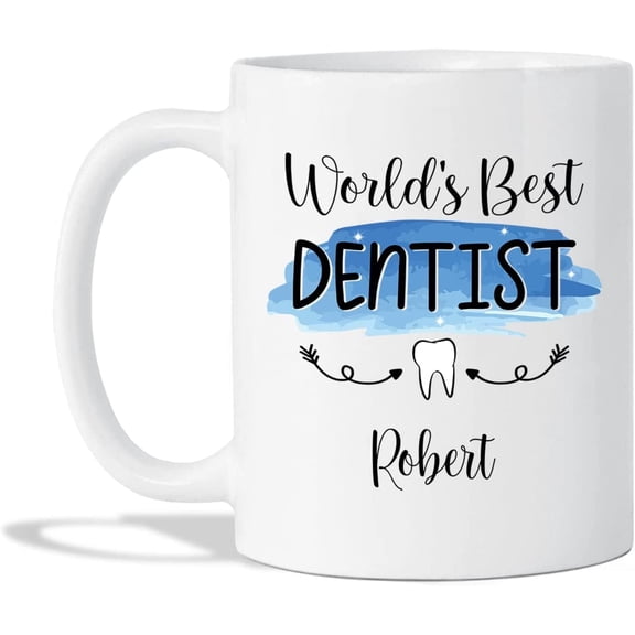 Dentist Coffee Mug, World's Best Dentist Mug, Funny Customized Dentist Mug Custom Dentist's Name Coffee Mug, Dental Ceramic Mug, Dentist Mugs For Men Women, Dentist Cups