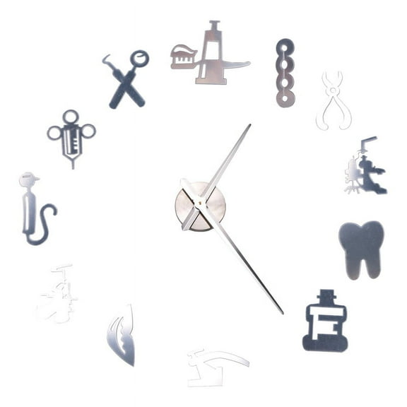 Dentist DIY Giant Wall Clock Dental Doctor Oversized Wall Clock Big Needle Mirror G19626