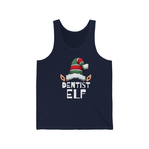 Dentist Elf Christmas Unisex Tank Top, XS-2XL Holidays Xmas Elves