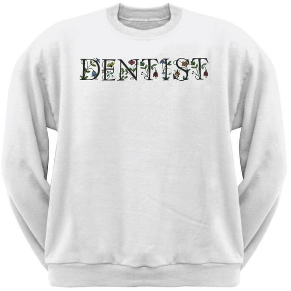 Dentist Floral Logo Adult Crew Sweatshirt - X-Large