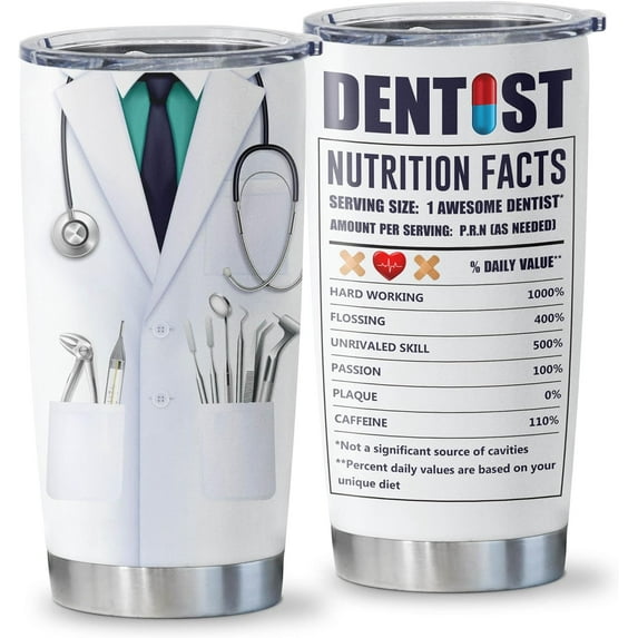 Dentist Gift Tumbler 20oz, Dentist Gifts for Women/Men, Dental Gifts for Coworkers, Dentist Assistants Coffee Mug, Dentist Graduation Gift, Dentist Appreciation Gifts, Dental Hygienist Gifts